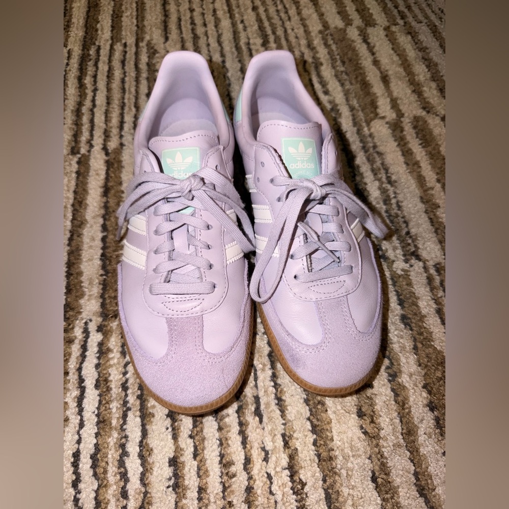 Adidas Youth Lavender and White Sneakers